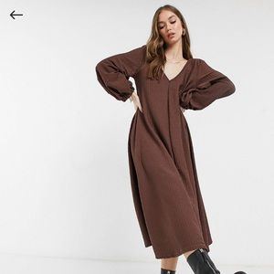 ASOS Brown Textured Maxi Dress